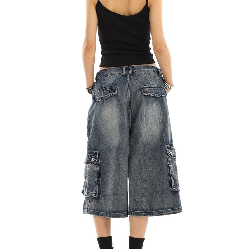 Womens Relaxed-fit Straight-leg Pants With Multiple Pockets In An American Style