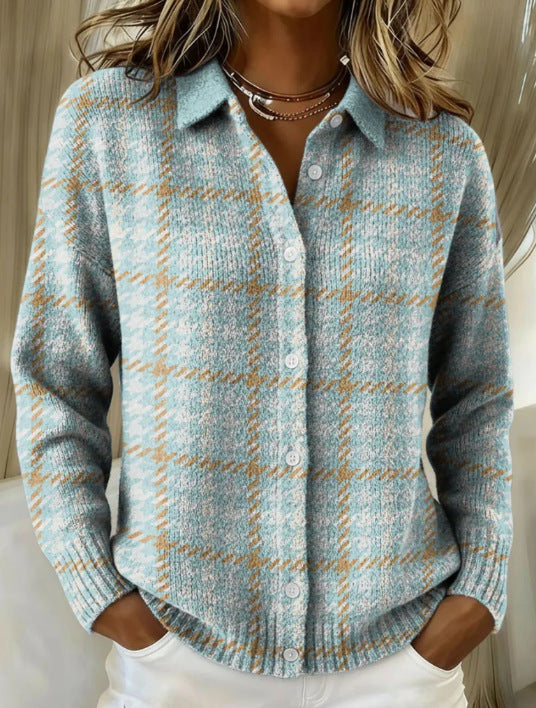 Women's Shirt Lapel Cardigan Top Solid Color