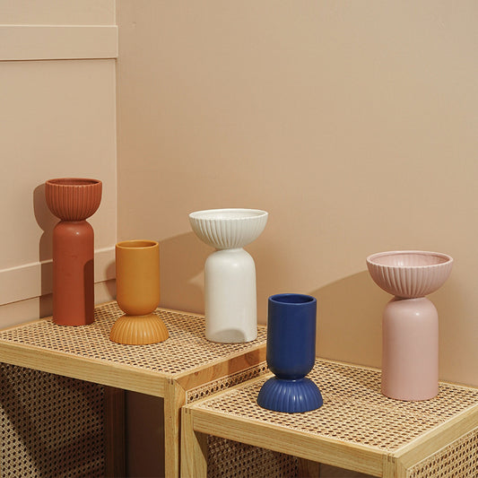 Hydroponic Vase - Modern White Porcelain Desktop Planter for Home & Office