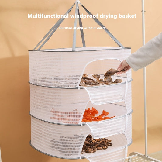 Foldable Hanging Drying Rack - Space-Saving Balcony Organizer