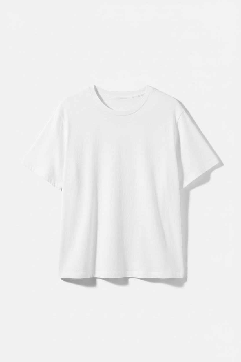 White cotton basic t-shirt