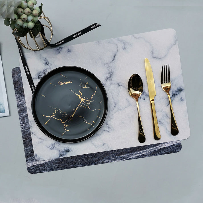 Elevate Your Dining Experience with Marble Leather Placemats