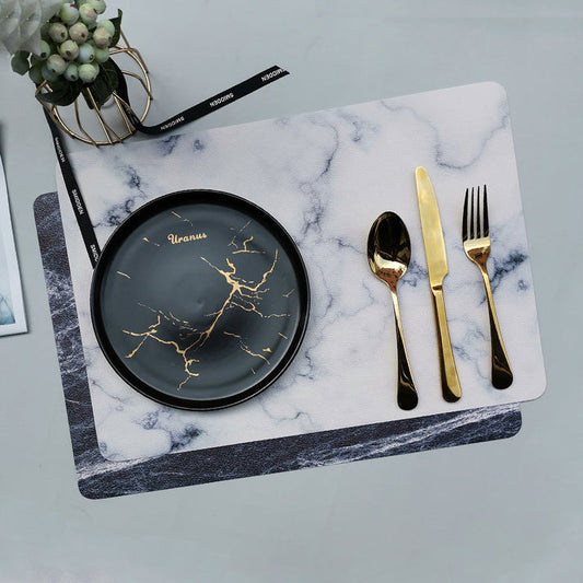 Elevate Your Dining Experience with Marble Leather Placemats