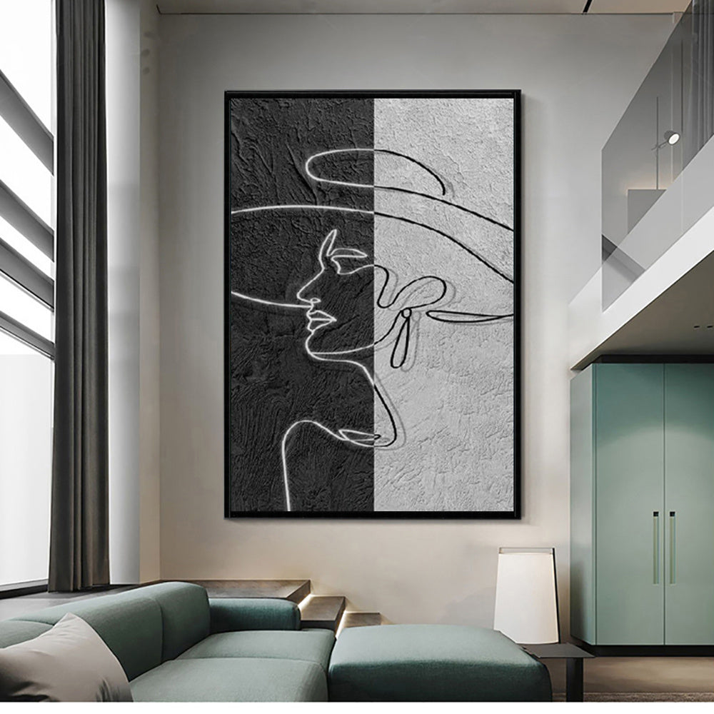 Lady Portrait Picture Art Unframed Canvas Handmade Oil Painting Murals Wall Art Hand Painted Home Goods Unframe Decoration