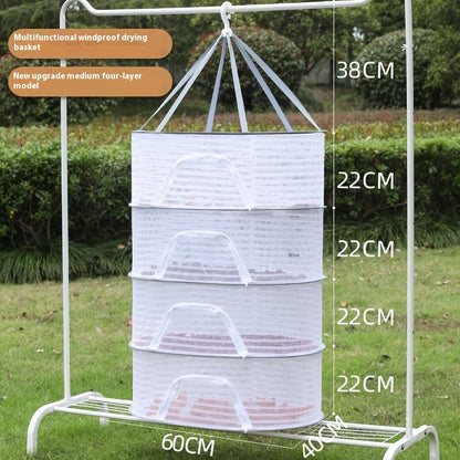 Foldable Hanging Drying Rack - Space-Saving Balcony Organizer