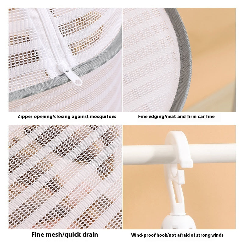 Foldable Hanging Drying Rack - Space-Saving Balcony Organizer