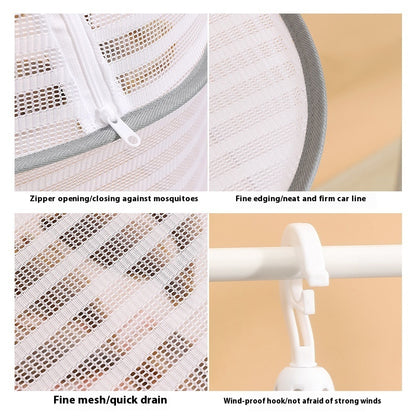 Foldable Hanging Drying Rack - Space-Saving Balcony Organizer