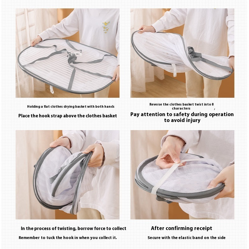 Foldable Hanging Drying Rack - Space-Saving Balcony Organizer