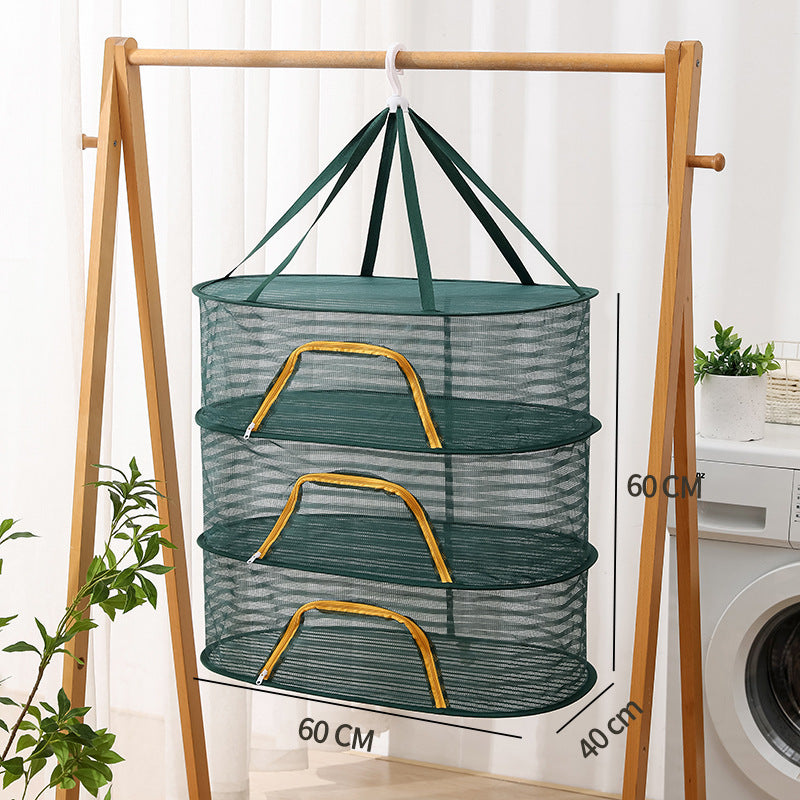 Foldable Hanging Drying Rack - Space-Saving Balcony Organizer