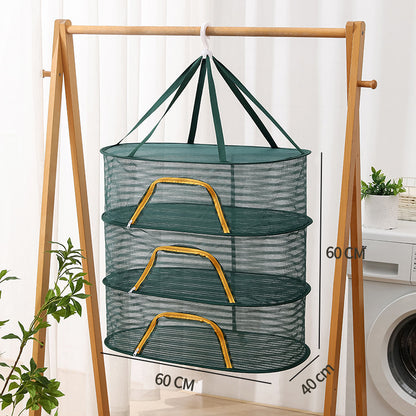 Foldable Hanging Drying Rack - Space-Saving Balcony Organizer