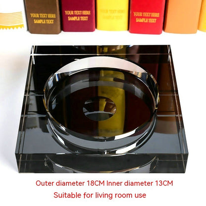 Crystal Glass Ashtray - Elegant Decorative Ashtray for Home & Office