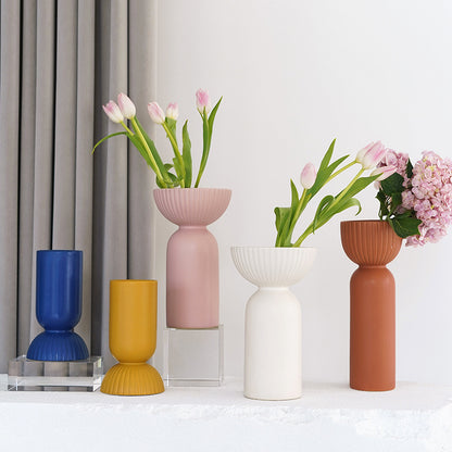 Hydroponic Vase - Modern White Porcelain Desktop Planter for Home & Office