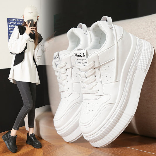 Chunky-soled Casual Shoes For Short Women That Add Height