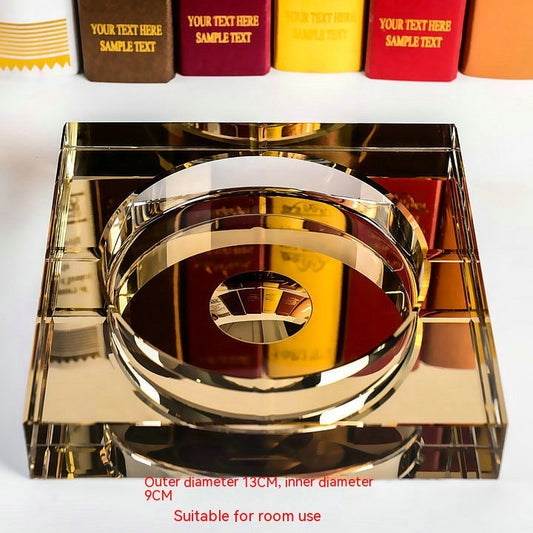 Crystal Glass Ashtray - Elegant Decorative Ashtray for Home & Office