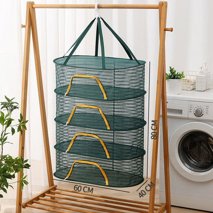 Foldable Hanging Drying Rack - Space-Saving Balcony Organizer
