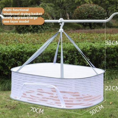 Foldable Hanging Drying Rack - Space-Saving Balcony Organizer