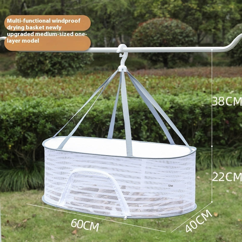 Foldable Hanging Drying Rack - Space-Saving Balcony Organizer