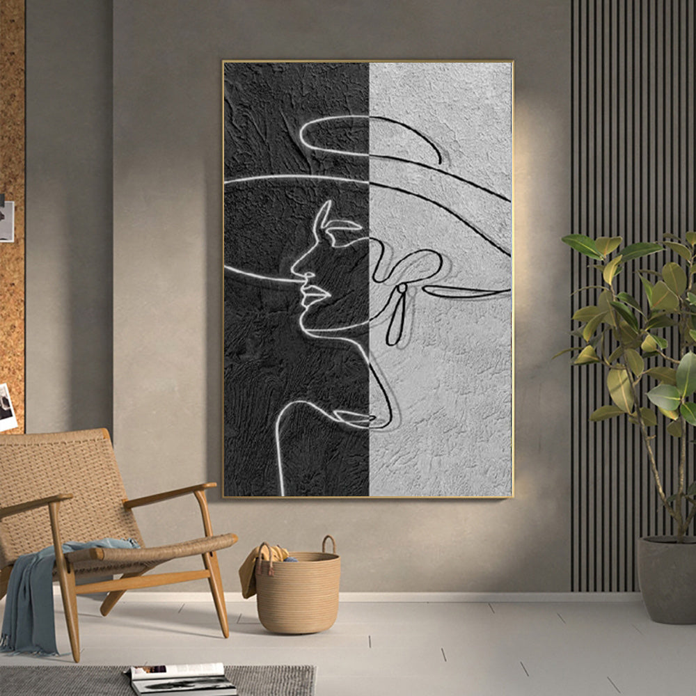 Lady Portrait Picture Art Unframed Canvas Handmade Oil Painting Murals Wall Art Hand Painted Home Goods Unframe Decoration