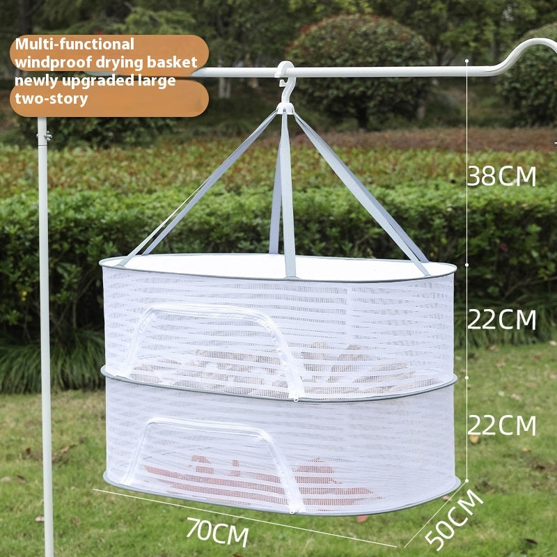 Foldable Hanging Drying Rack - Space-Saving Balcony Organizer