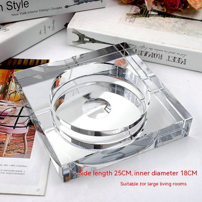 Crystal Glass Ashtray - Elegant Decorative Ashtray for Home & Office