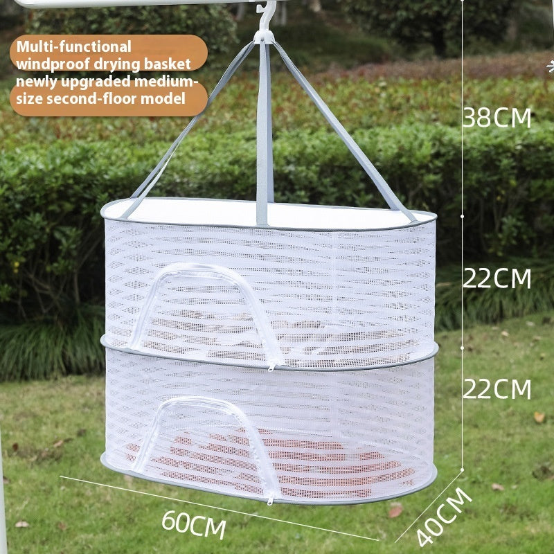Foldable Hanging Drying Rack - Space-Saving Balcony Organizer