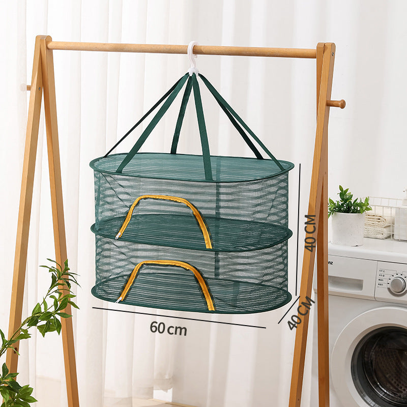 Foldable Hanging Drying Rack - Space-Saving Balcony Organizer