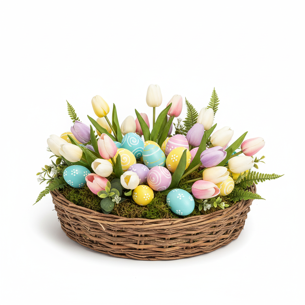 Easter Egg & Tulip Table Centerpiece