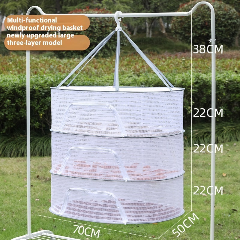 Foldable Hanging Drying Rack - Space-Saving Balcony Organizer