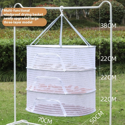 Foldable Hanging Drying Rack - Space-Saving Balcony Organizer