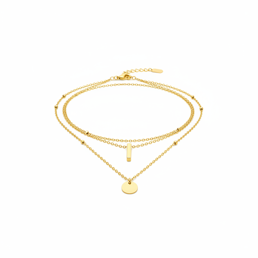 Gold layered necklace set with 3 delicate chains