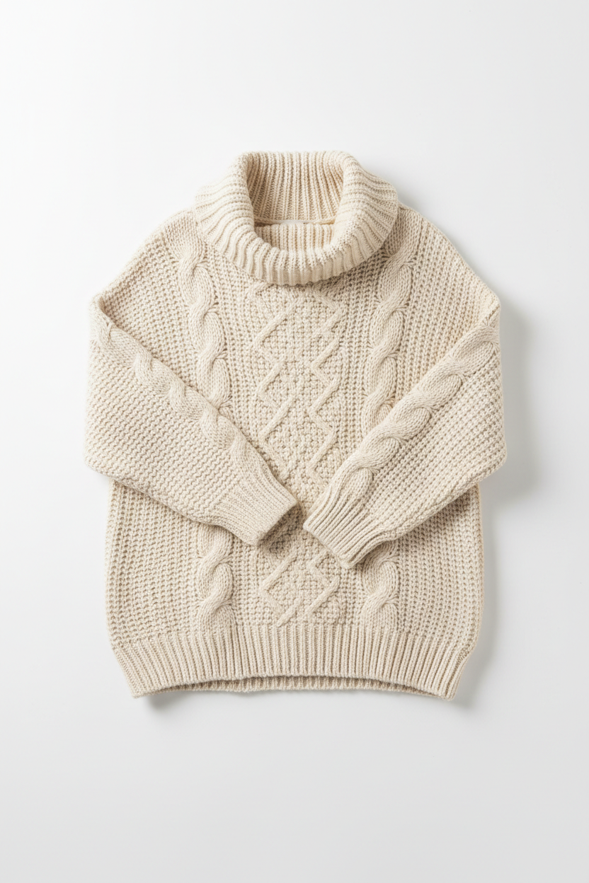 Oversized cream knit sweater