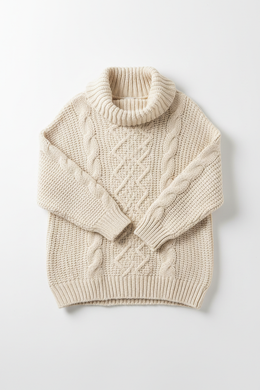 Oversized cream knit sweater